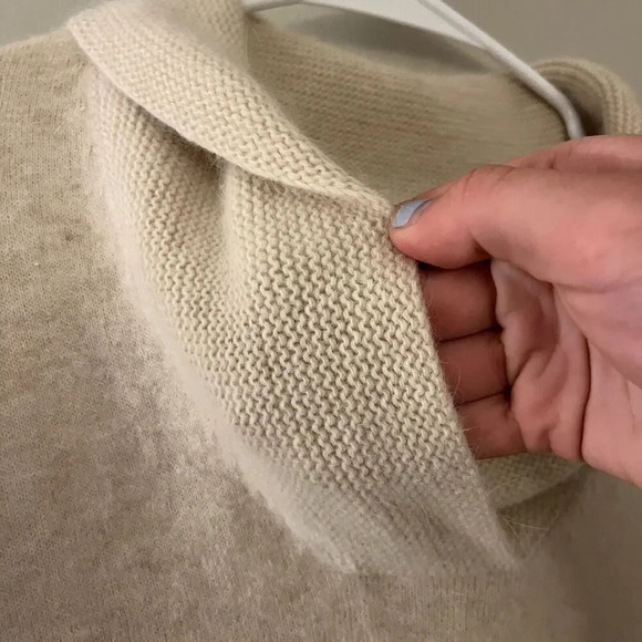 Fenn Wright Manson Womens Ivory Pullover Sweater Medium Knitted Angora Wool - Picture 5 of 7